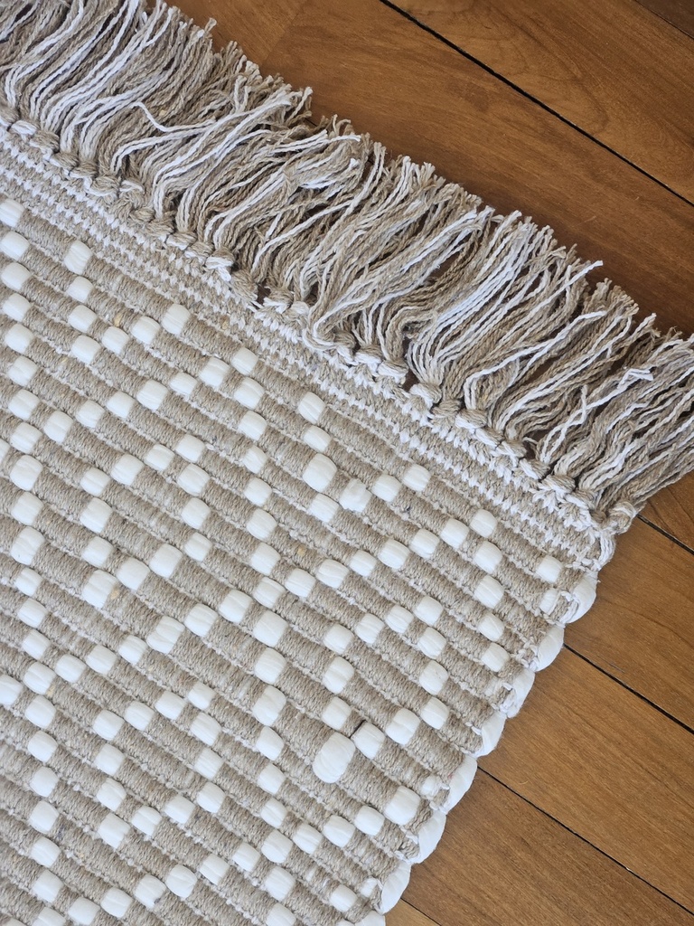 [AAH031] Alfombra beige trama rombo blanco 60x140 cm - Grande - eCommerce 3