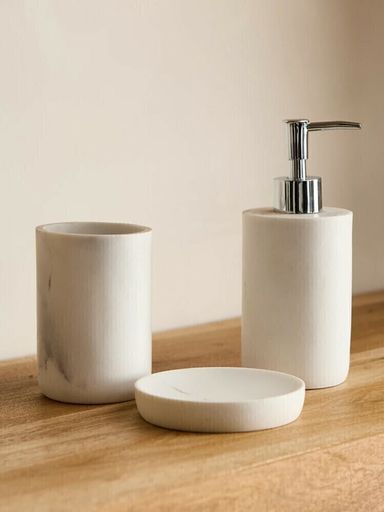 [AAE556] SET DE BAÑO 3 PIEZAS - LINEA EFECTO MARMOL