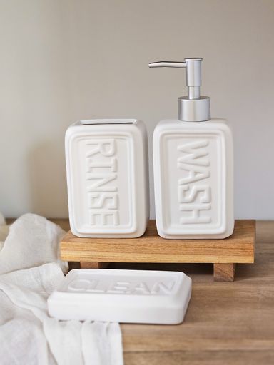 [AAE816] SET DE BAÑO X3 CERAMICA WASH BLANCO