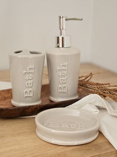 [AAE912] SET DE BAÑO X3 PIEZAS CERAMICA BEIGE