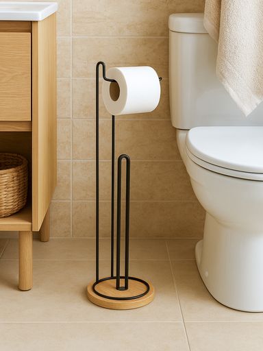 [AAF472] SOPORTE PAPEL PIE MADERA