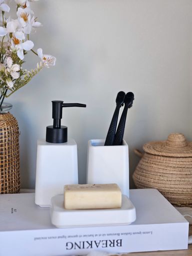 [AAH249] Set de Baño 3 Piezas Plain Blanco