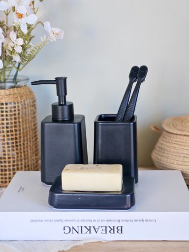 [AAH251] Set de Baño 3 Piezas Plain Negro