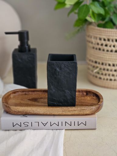 [AAD765] VASO STONE NEGRO