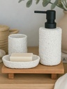 DISPENSER GRANITO REDONDO BLANCO 18 CM