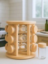 ESPECIERO GIRATORIO CON 9 FRASCOS 100ML 15X15X23CM BAMBOO